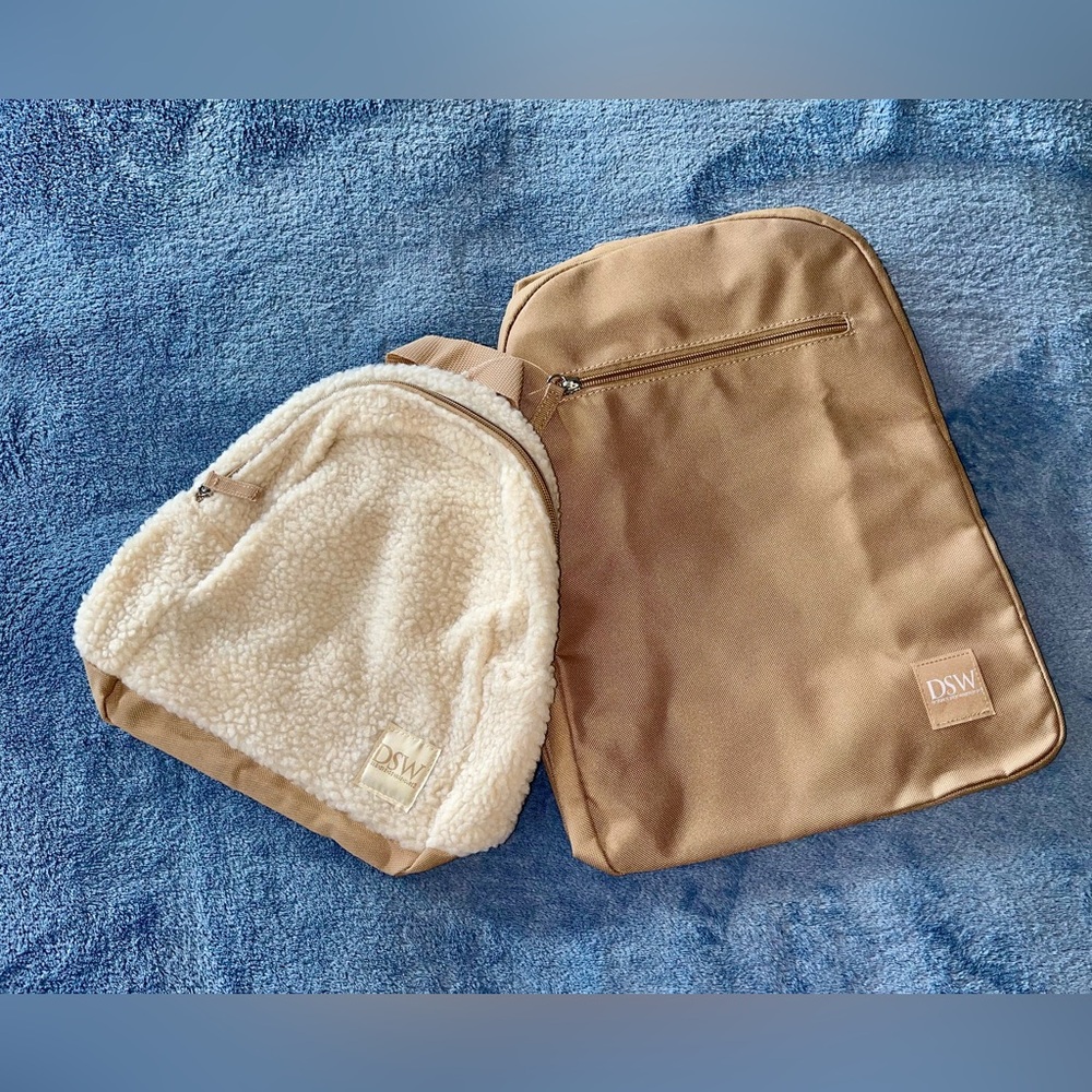 DSW Tan and Cream Backpack Duo